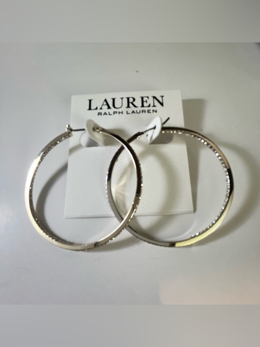 LAUREN Ralph Lauren Women's Pave
Inside-Out Hoop Earrings